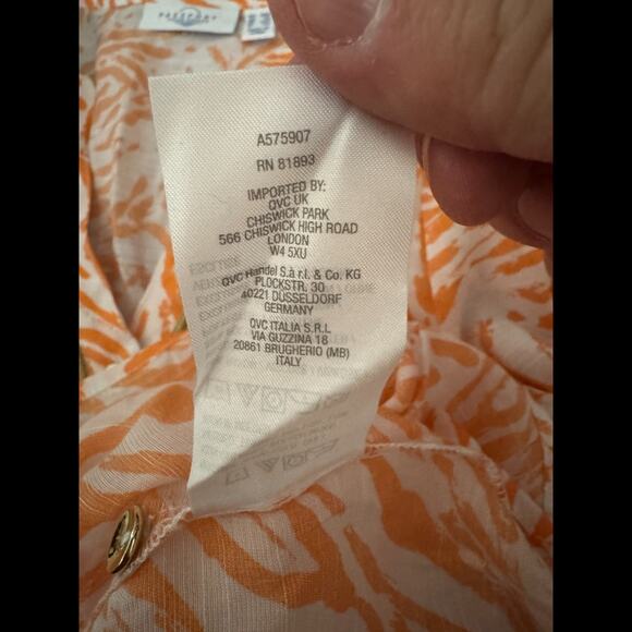 SUSAN GRAVER Passport Top XXS Tangerine Twist Zebra Print Rayon Blend RN81893 - Picture 11 of 14